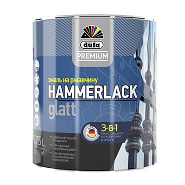 HAMMERLACK на ржавчину гладкая RAL-9005 чёрный  0,5л "DufaPremium" Эмаль (под заказ)
